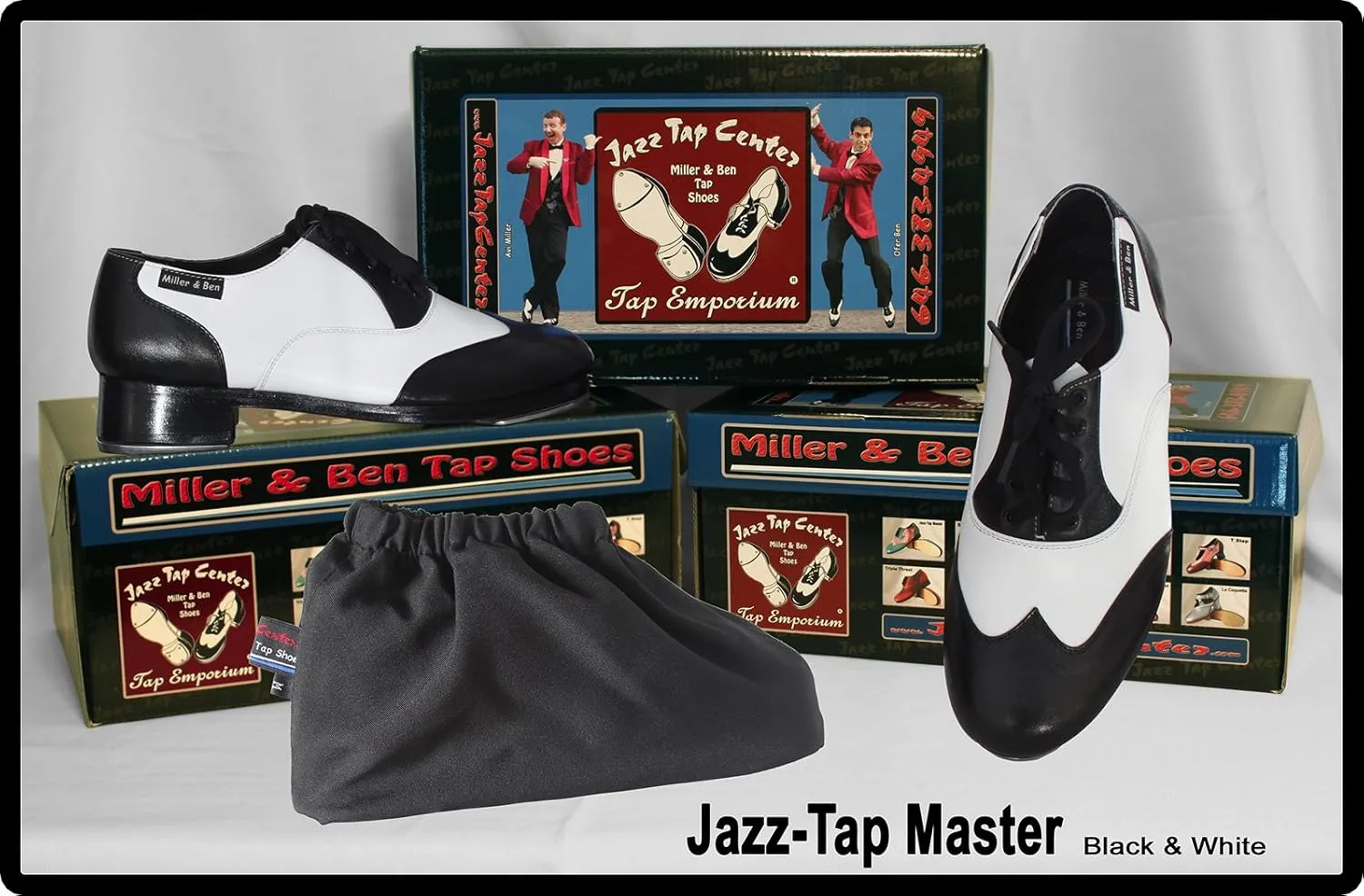Miller & Ben Tap Shoes; Jazz-Tap Master; Black & White Professional Tap Shoes