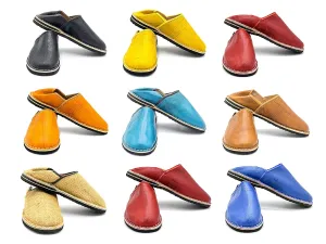 Moroccan babouche shoe, Leather slipper, Unisex Handmade Babouches slippers Dyed With Natural Color, babouche men, babouche women (40 EU, Bleu)