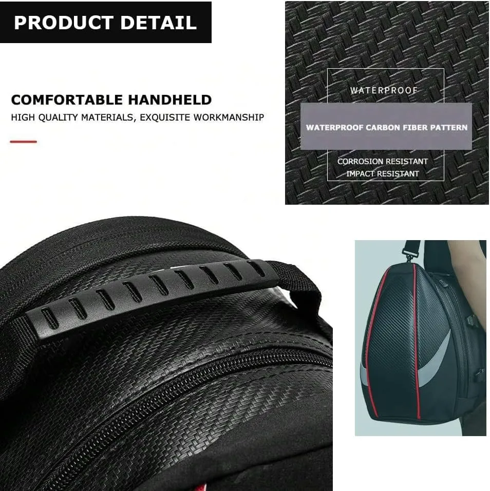 Motorcycle Tail Bag for Triumph Street Twin, Large Capacity Water-Resistant Wear-Resistant Motorcycle Helmet Bag, Expandable Rear Seat Storage Luggage Backpack,B White Black