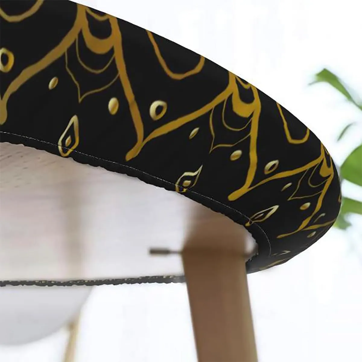 Multi Colored Round Tables Tablecloth Table Cloth Spectral Color Motion Graphic Elastic Edge Waterproof Table Cover Table Cloth for Round Table Fit for 36"-39" Diameter Table Mandala Design