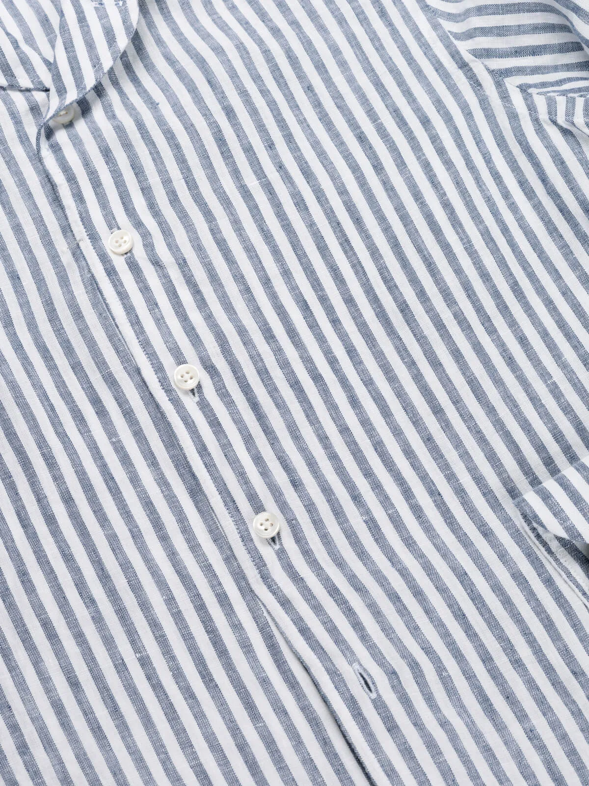Navy Stripe Linen Seaside Shirt