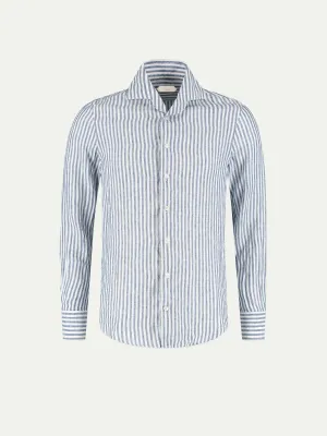 Navy Stripe Linen Seaside Shirt