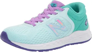 New Balance Kid's Fresh Foam Arishi V2 Bungee Running Shoe, Pale Blue Chill/Summer Jade/Heliotrope, 7 Toddler