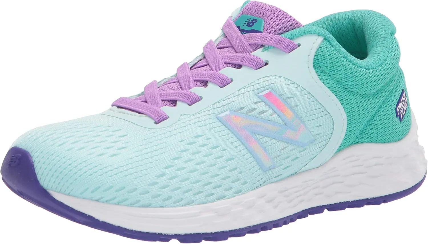 New Balance Kid's Fresh Foam Arishi V2 Bungee Running Shoe, Pale Blue Chill/Summer Jade/Heliotrope, 7 Toddler