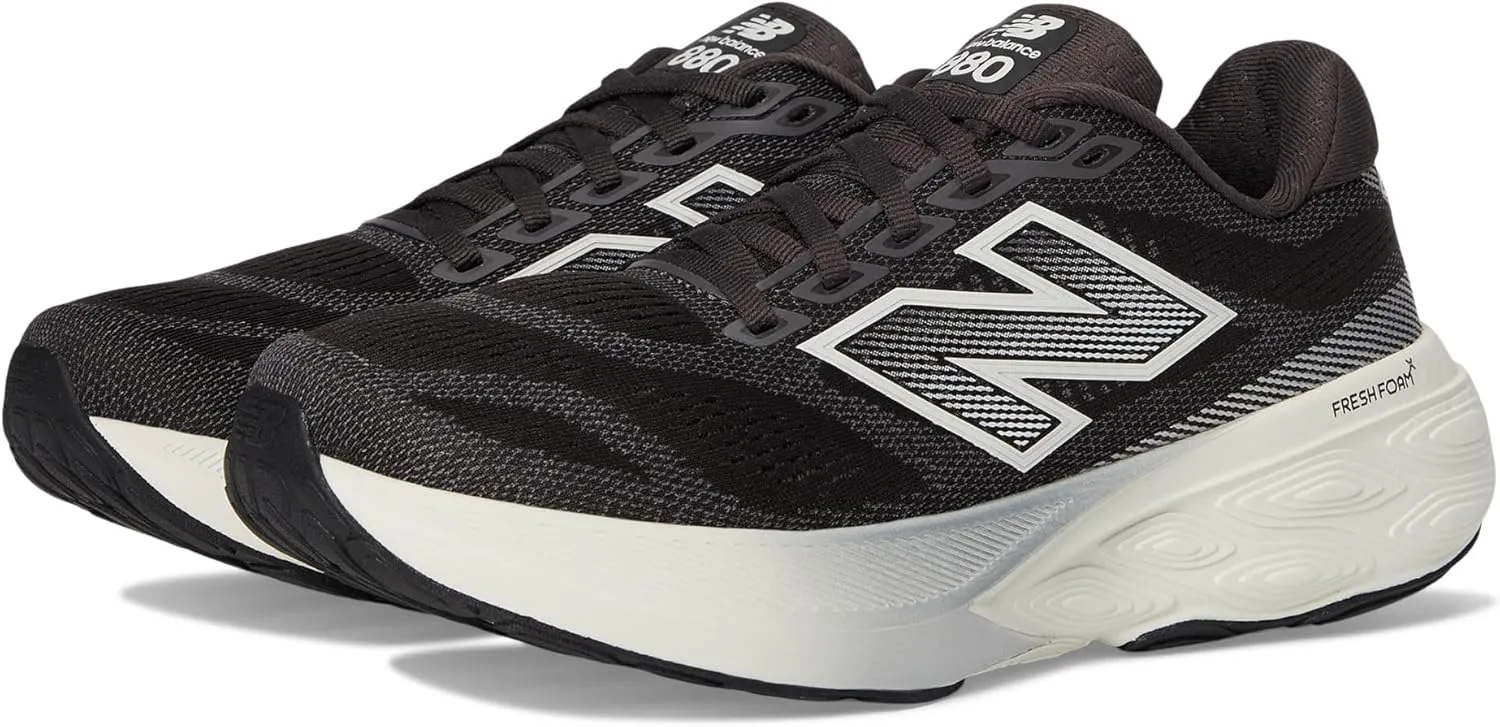 New Balance Women's Fresh Foam X 880 V15 Running Shoe, Black Cement/Sea Salt/Silver Metallic, 5 Narrow