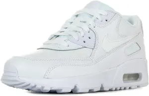 Nike 833412-100 Kid's Air Max 90 Leather Running Shoes, White/White, 6.5 M US Big Kid