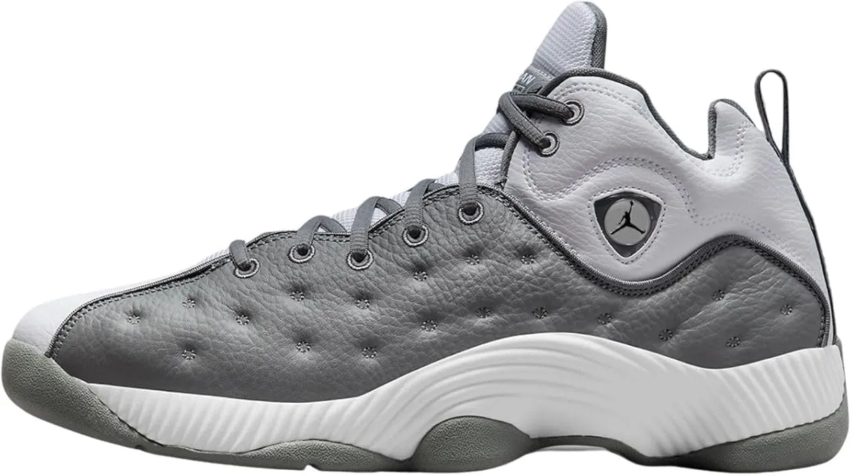 Nike Men's Jordan Jumpman Team II Basketball Shoe, White/Black/Cool Grey, 7.5 US