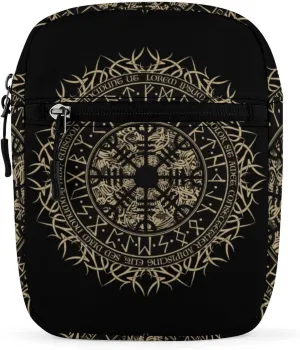 Norse Viking Vegvisir Runic Compass Detachable Shoulder Strap Small Shoulder Bag Unisex