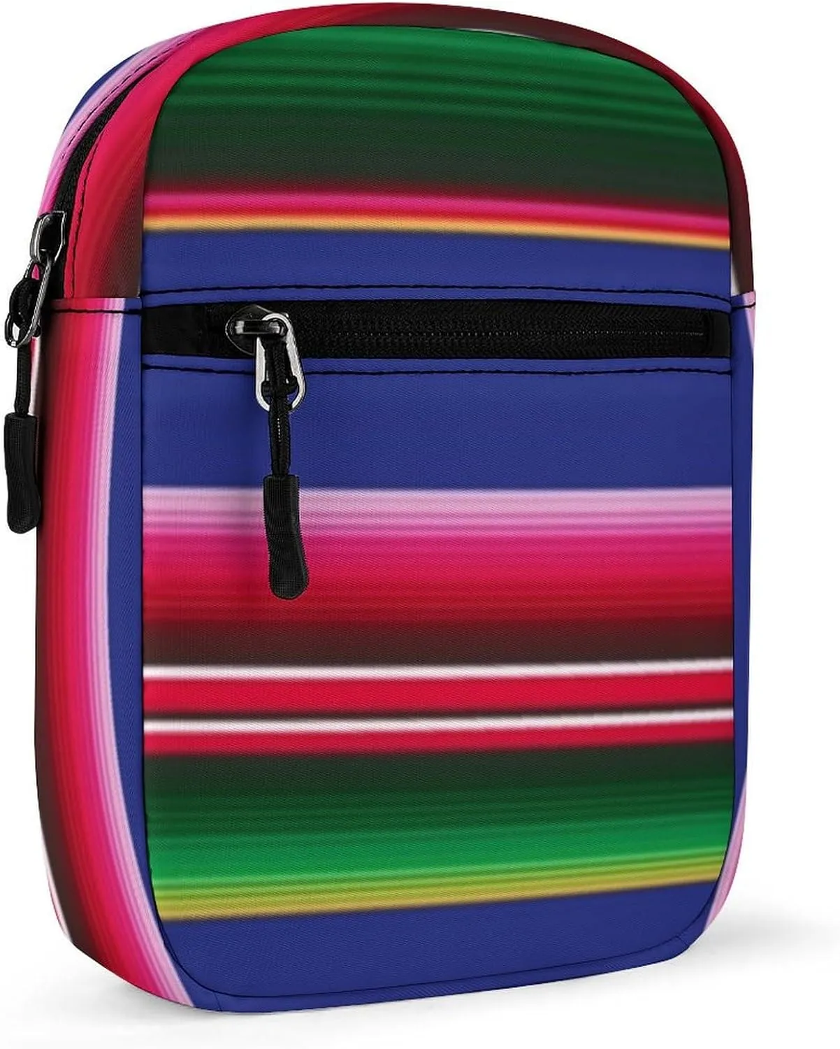 Novel And Colorful Blanket Stripes Crossbody Bag Small Shoulder Bag Waterproof, Lightweight And Convenient