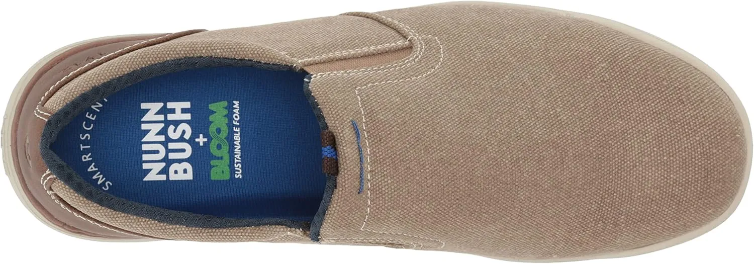 Nunn Bush Men's Kore Tour Canvas Plain Toe Slip-on Athletic Style Sneaker Loafer
