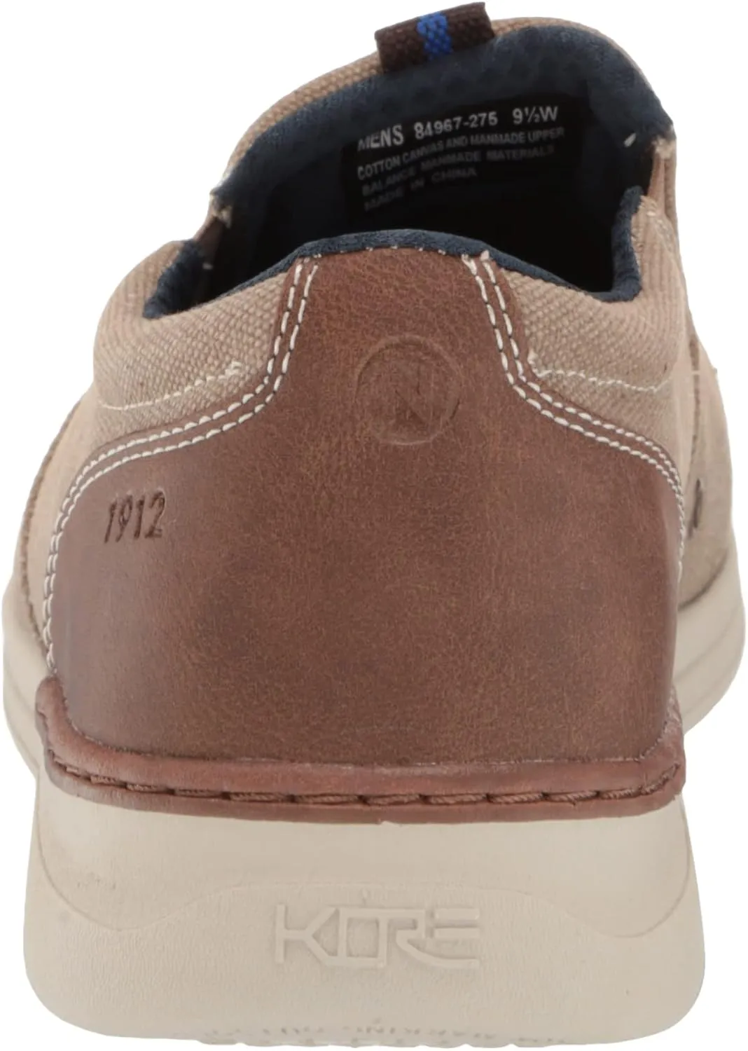 Nunn Bush Men's Kore Tour Canvas Plain Toe Slip-on Athletic Style Sneaker Loafer
