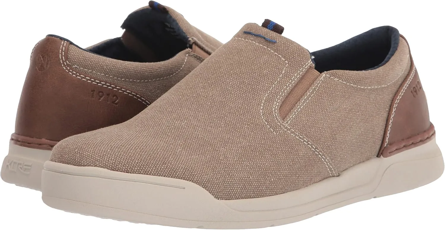 Nunn Bush Men's Kore Tour Canvas Plain Toe Slip-on Athletic Style Sneaker Loafer