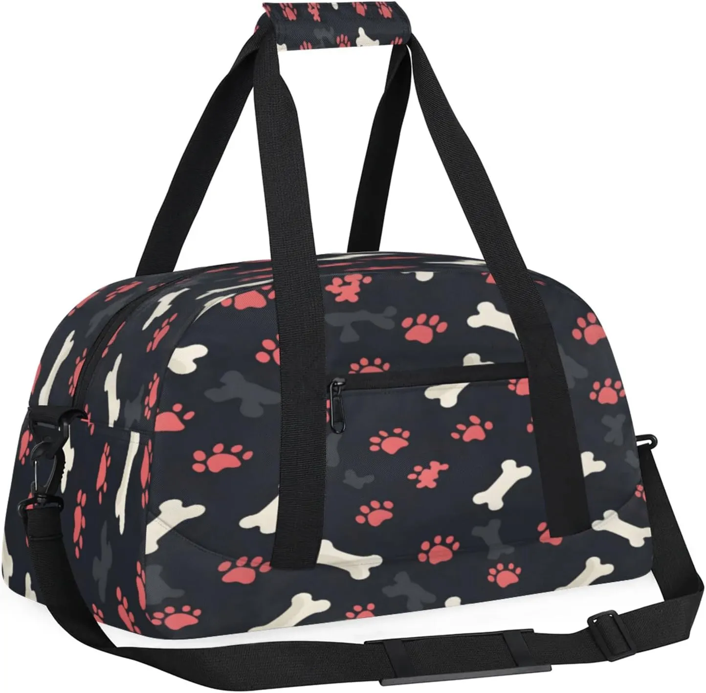 Paw Print Dog Gym Bag for Women Men, Sports Travel Duffel Bag Lightweight Workout Bag Carry On Overnight Weekender Bag