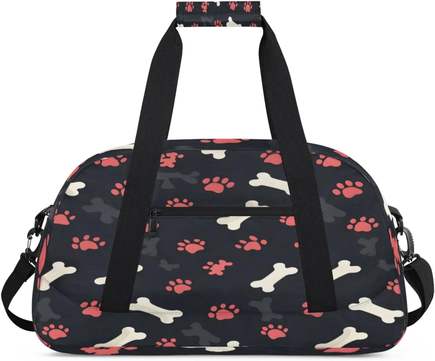 Paw Print Dog Gym Bag for Women Men, Sports Travel Duffel Bag Lightweight Workout Bag Carry On Overnight Weekender Bag