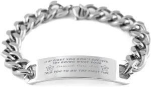 Personal Care Aide Bracelet, If at first you don't succeed, try doing what your athletic trainer told you to do the first time., Cuban Link Chain Necklace, Personal Care Aide Gifts
