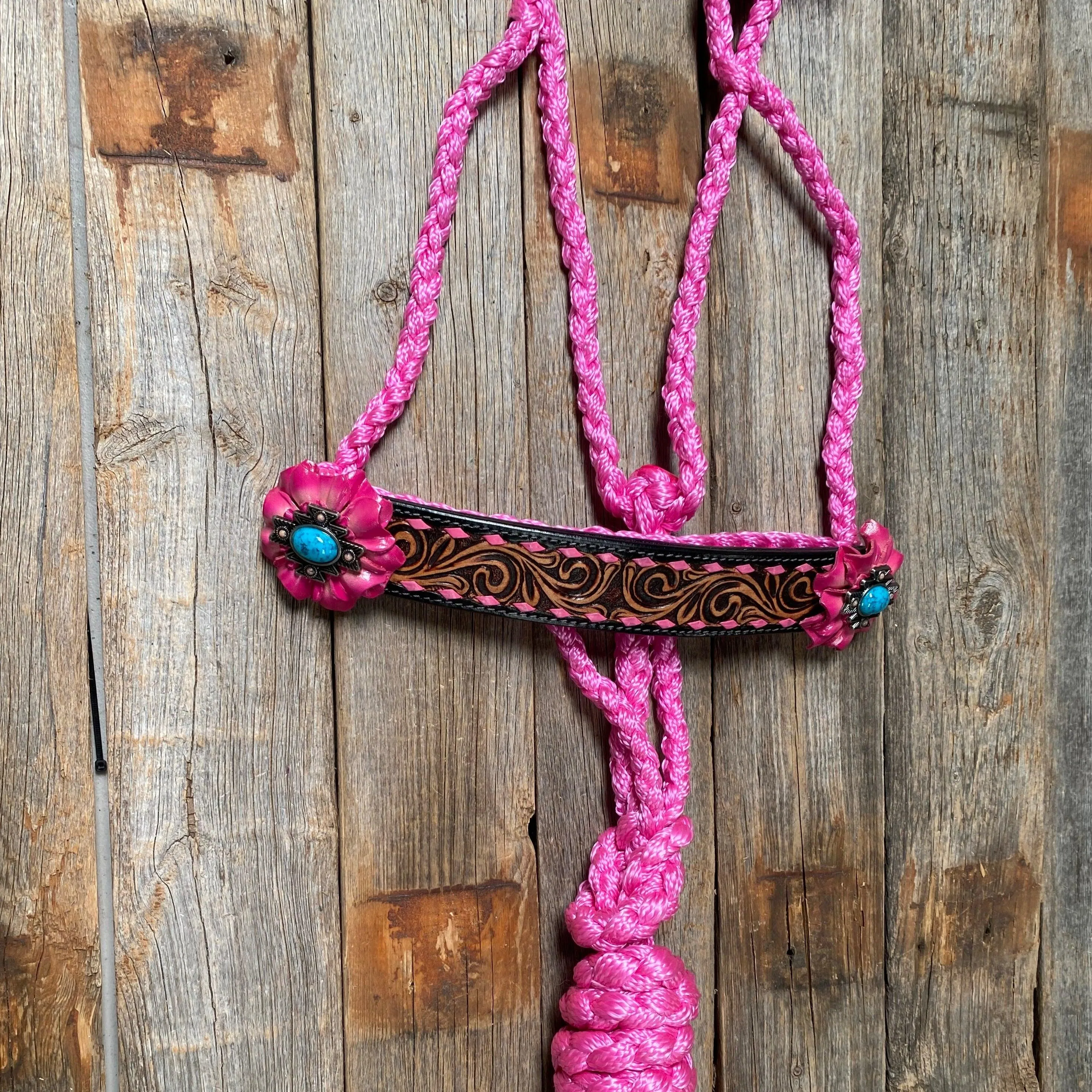 Pink Mule Tape Halter - Turquoise #MT202