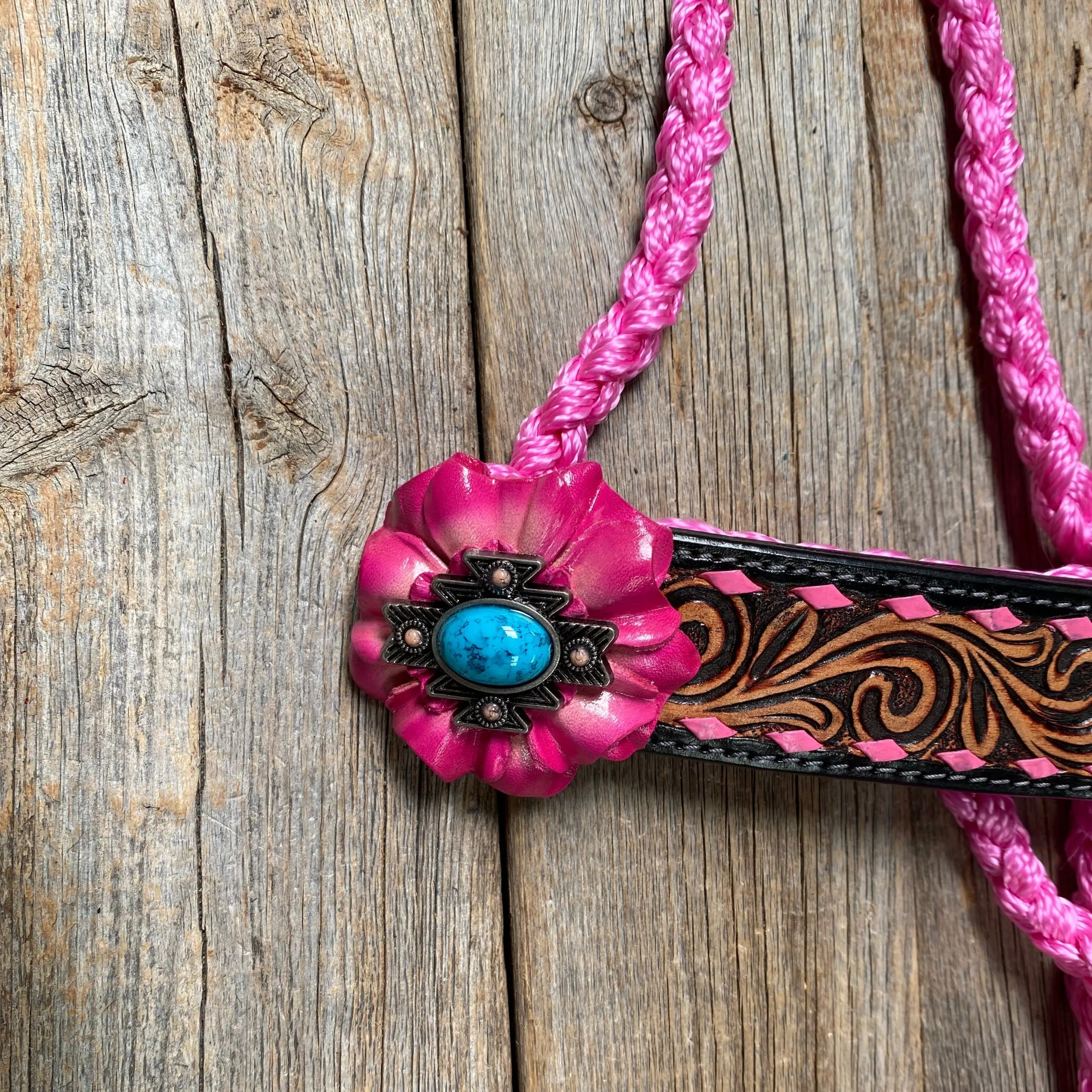 Pink Mule Tape Halter - Turquoise #MT202