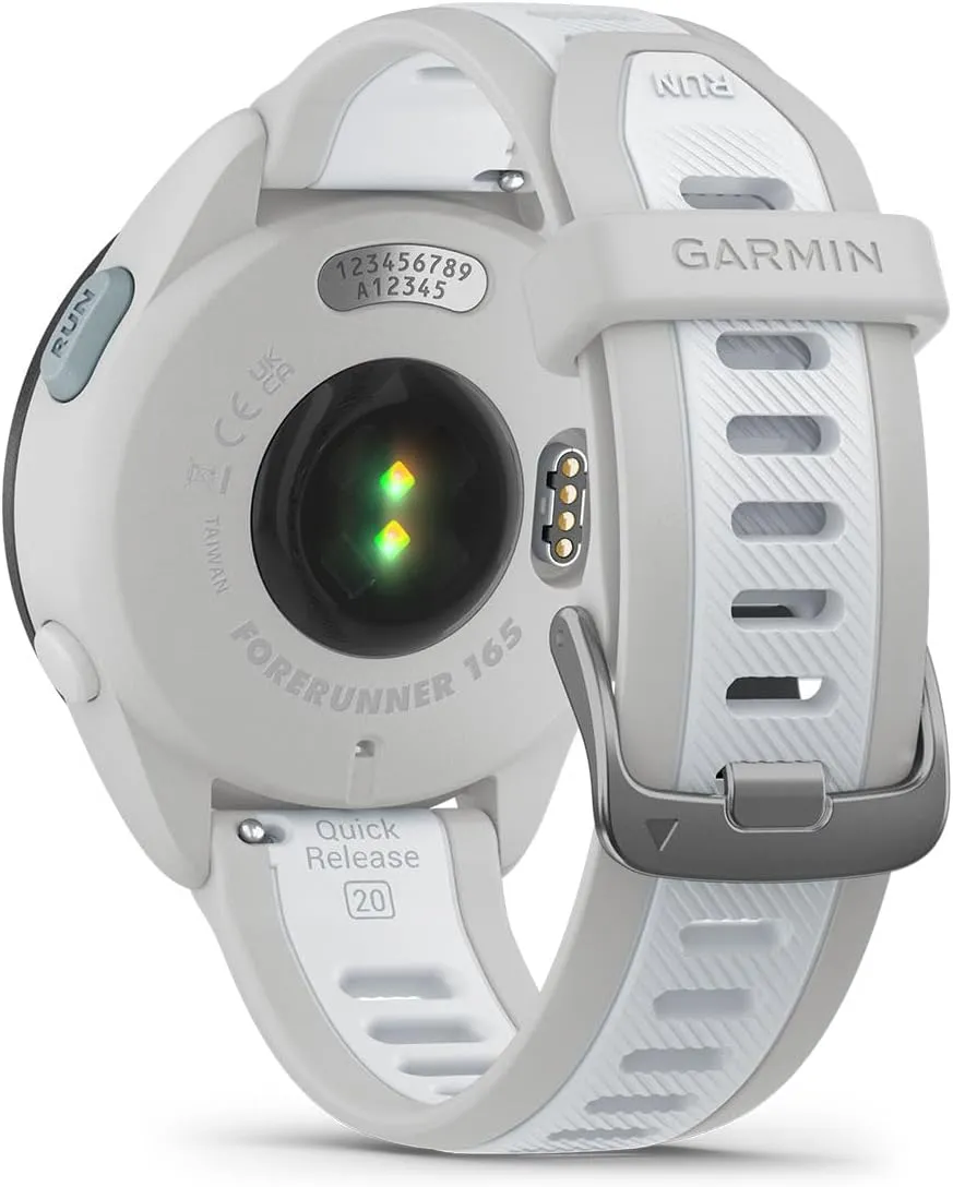 PlayBetter Garmin Forerunner 165 Music (Mist Gray/Whitestone) Running GPS Smartwatch Bundle - AMOLED Touchscreen, 11-Day Battery, Training & Recovery - Includes Screen Protectors & Portable Charger