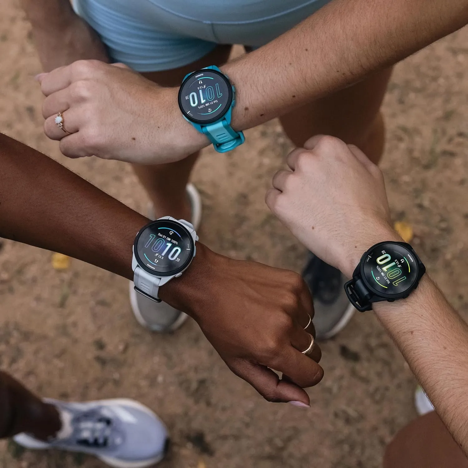 PlayBetter Garmin Forerunner 165 Music (Mist Gray/Whitestone) Running GPS Smartwatch Bundle - AMOLED Touchscreen, 11-Day Battery, Training & Recovery - Includes Screen Protectors & Portable Charger