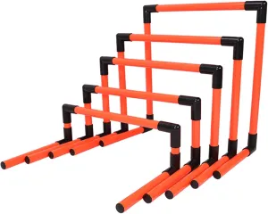 Portable Hurdles Training Equipment, 5 Pack Different Height Hurdles for Kids, Plastic Soccer Agility Workout Trainer Kit, Track and Field Hurdles (Color : Red)