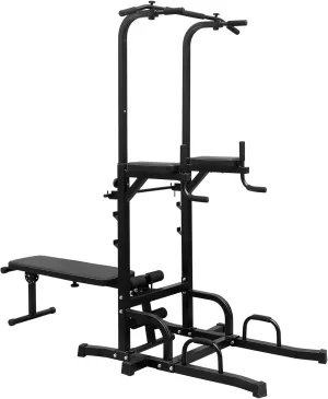Power Tower Pull Up Dip Station Assistive Trainer Multi-Function Home Gym Strength Training Fitness Equipment 440 LBS