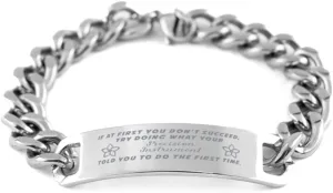 Precision Instrument Bracelet, If at first you don't succeed, try doing what your athletic trainer told you to do the first time., Cuban Link Chain Necklace, Precision Instrument Gifts