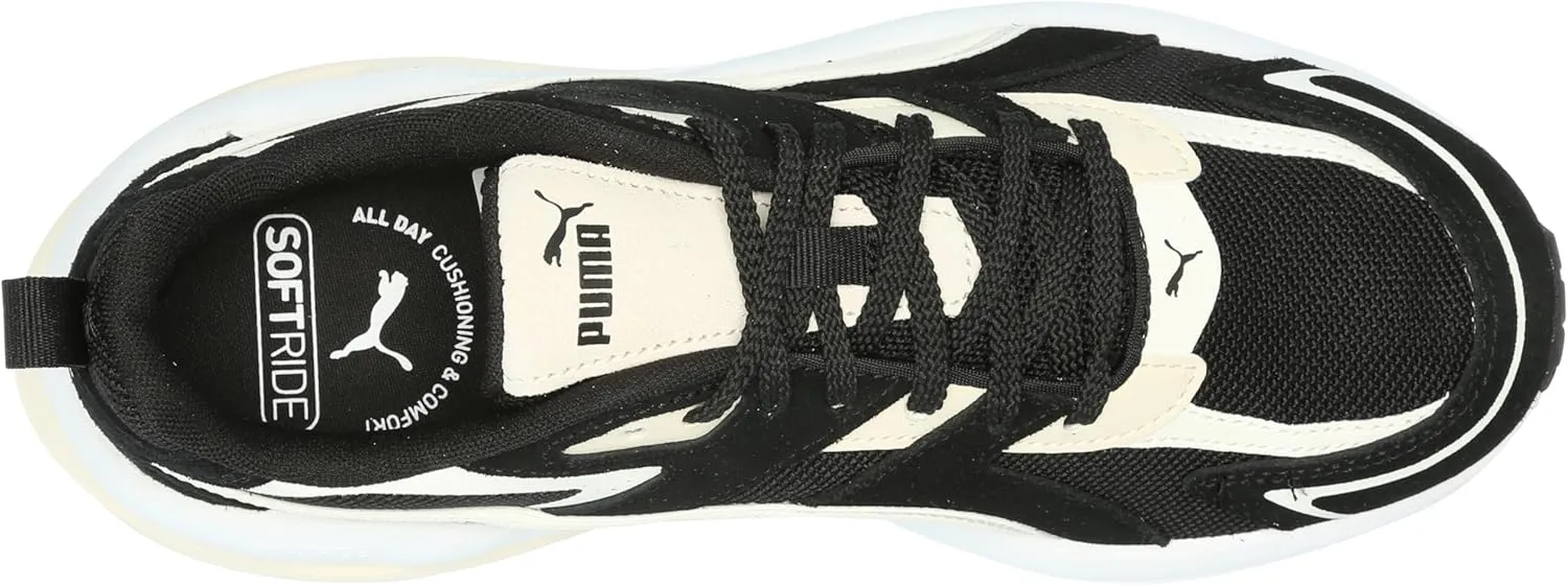 PUMA Women's Hypnotic Leather Shoes, Black-Warm White-Alpine Snow, 7