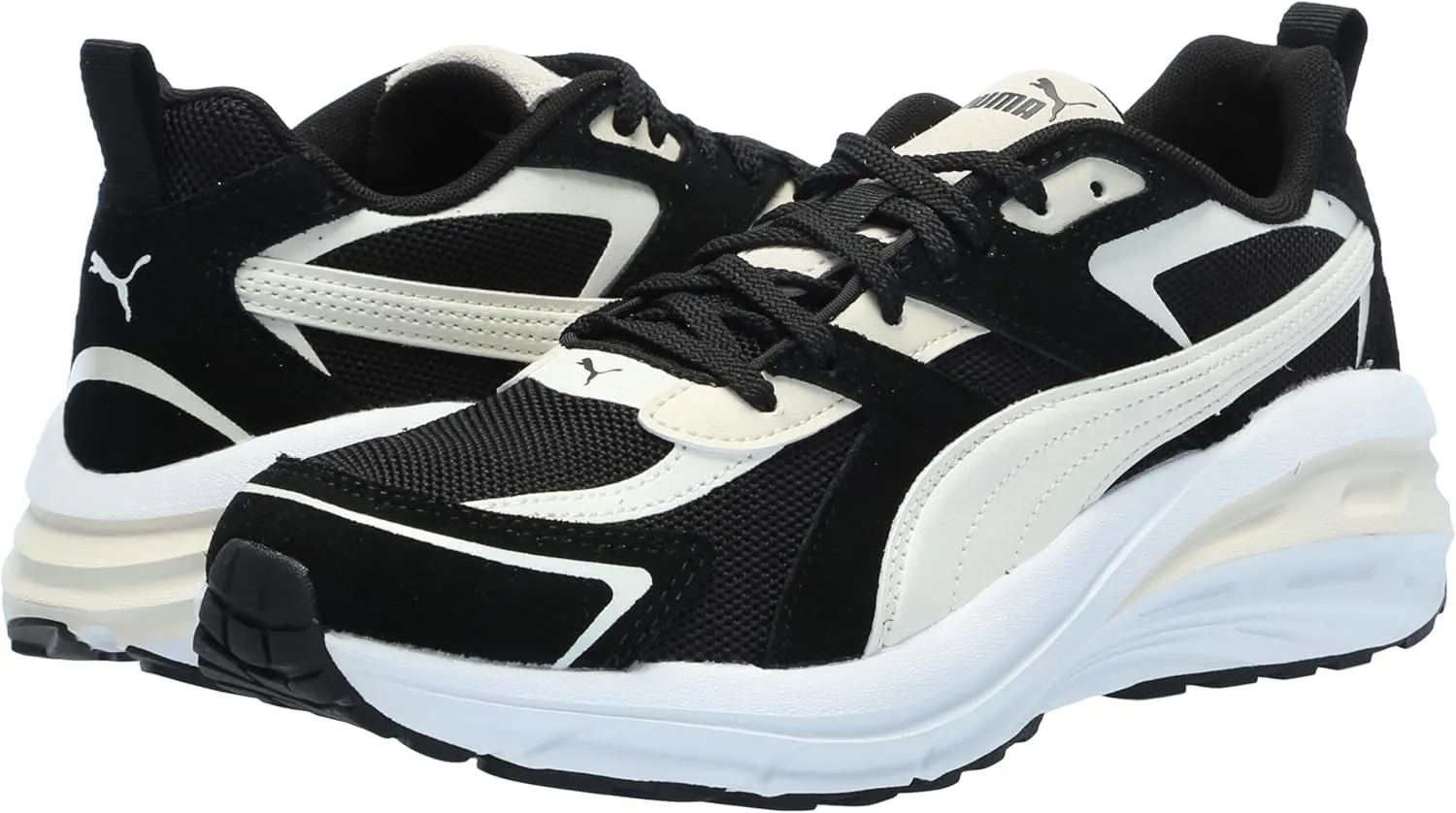 PUMA Women's Hypnotic Leather Shoes, Black-Warm White-Alpine Snow, 7