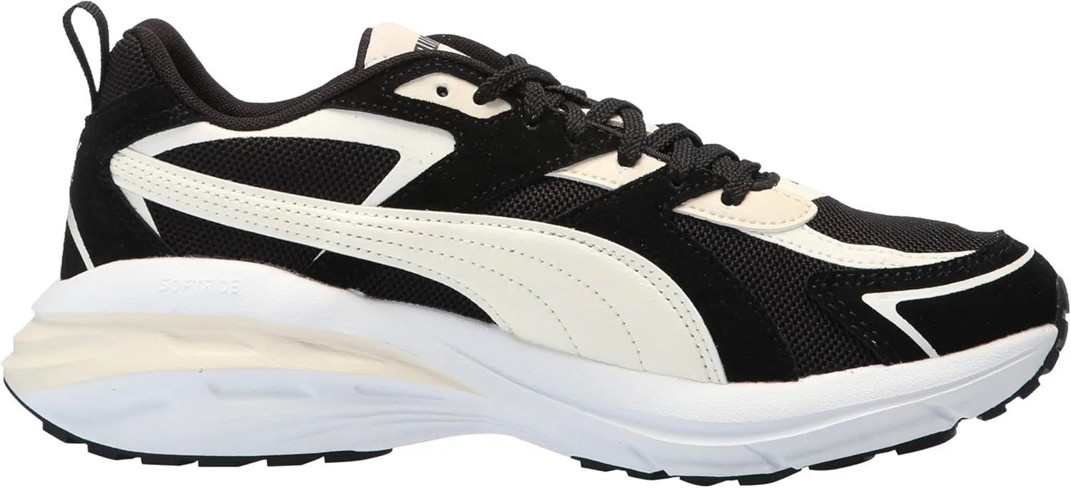 PUMA Women's Hypnotic Leather Shoes, Black-Warm White-Alpine Snow, 7