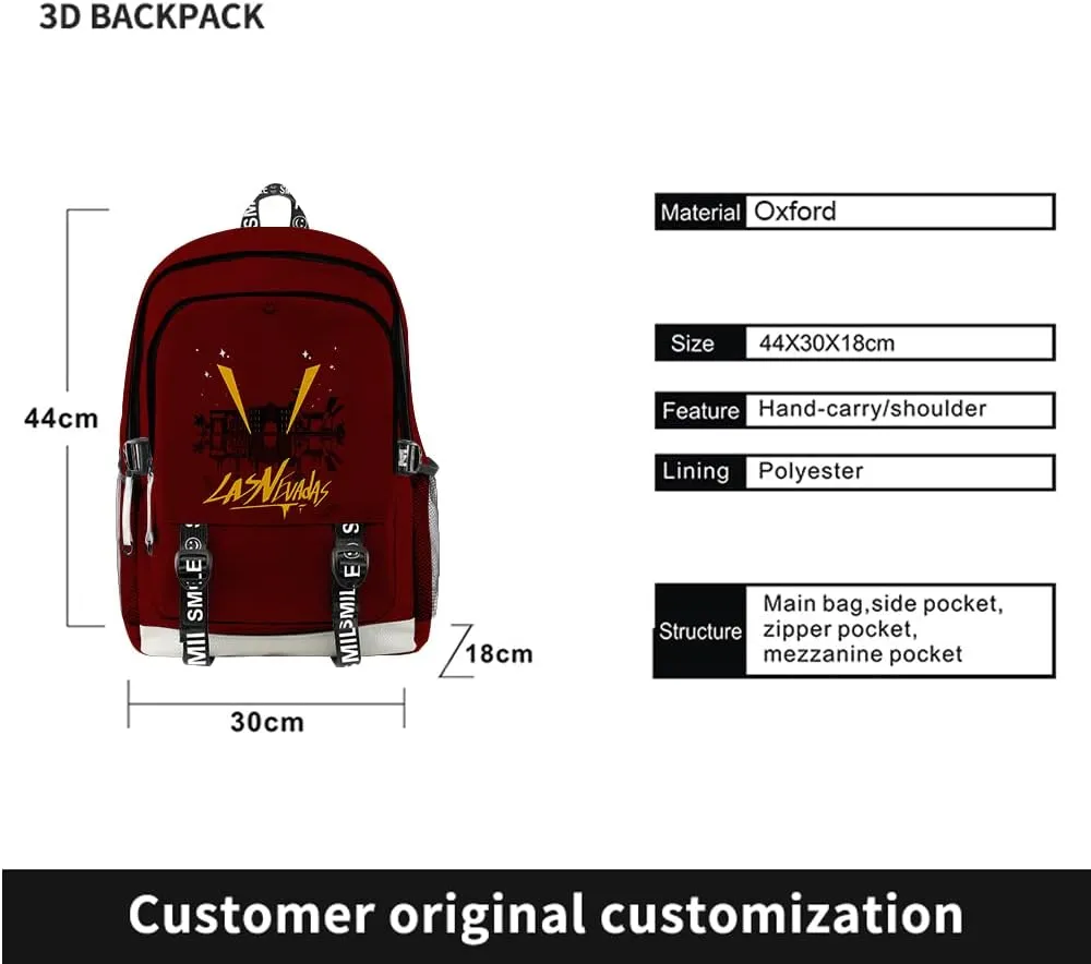 Quackity Merch The End Of Las Nevadas Backpack Oxford Bag Casual Three Piece Backpack (Backpack1)
