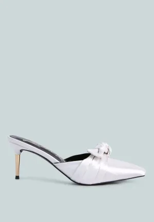 queenie satin stiletto mule sandals by London Rag