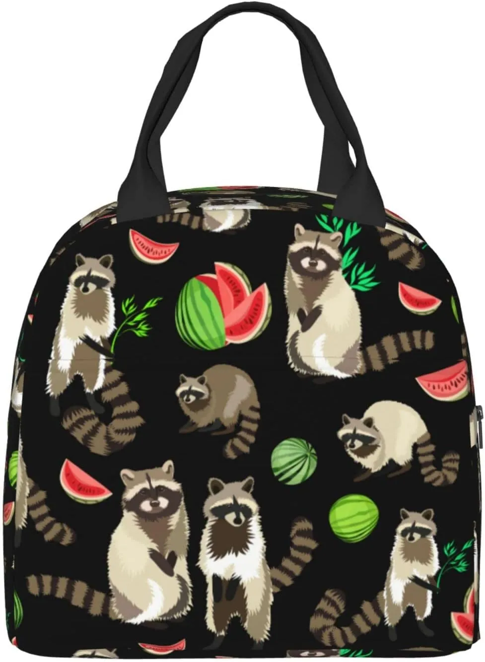 Raccoon Cute Beast Lunch Bag For Women Men Insulated Lunch Box For Adult Reusable Lunch Bags With Pocket Zippers For Work, Picnic, School Or Travel