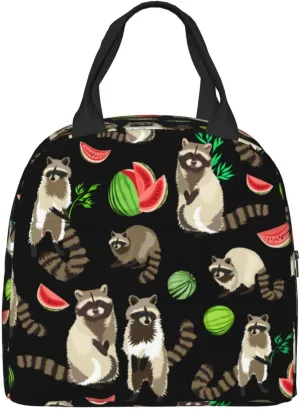Raccoon Cute Beast Lunch Bag For Women Men Insulated Lunch Box For Adult Reusable Lunch Bags With Pocket Zippers For Work, Picnic, School Or Travel