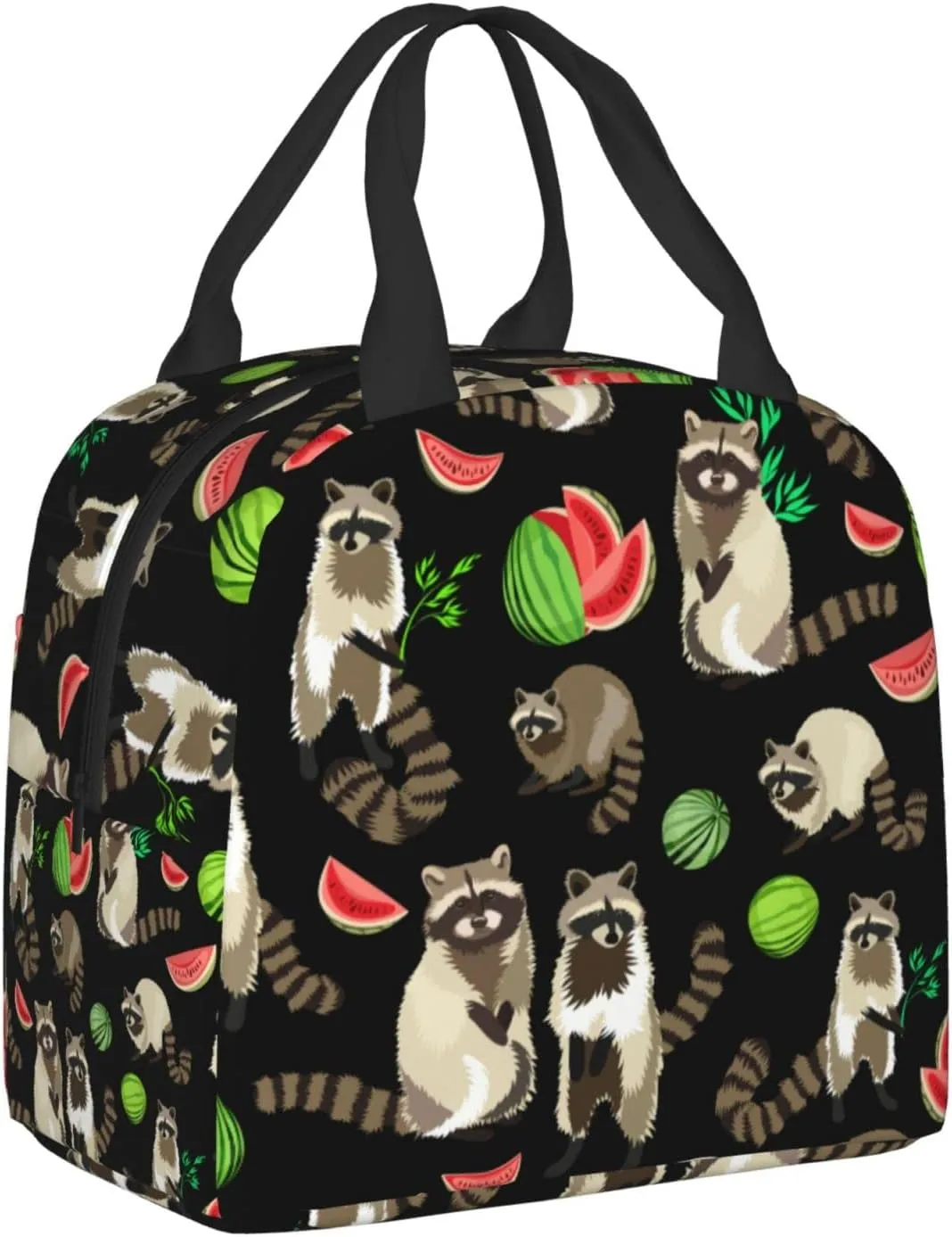 Raccoon Cute Beast Lunch Bag For Women Men Insulated Lunch Box For Adult Reusable Lunch Bags With Pocket Zippers For Work, Picnic, School Or Travel