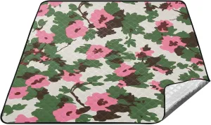 Red and Green Camouflage Pattern Waterproof Park Blanket Large Camping Party Foldable Mat for Ground Spring Gifts Mantas para Dia de Campo