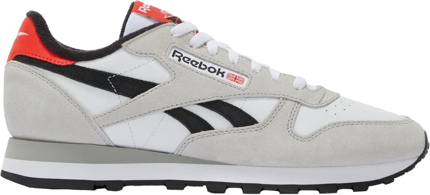 Reebok Unisex Classic Leather Sneakers Tennis Shoes Womens Size 5 to 11 Legacy, White Mist Grey Black, 8 US