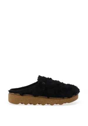 Rohde Womens Faux Fur Trim Mules, Black