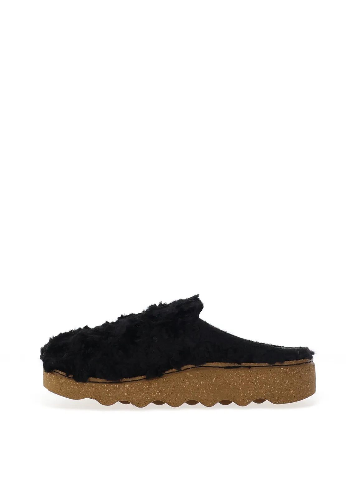 Rohde Womens Faux Fur Trim Mules, Black