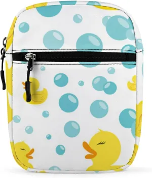 Rubber Ducks in Soap Bubbles Pattern Crossbody Bag Small Shoulder Bag Waterproof, Lightweight And Convenient