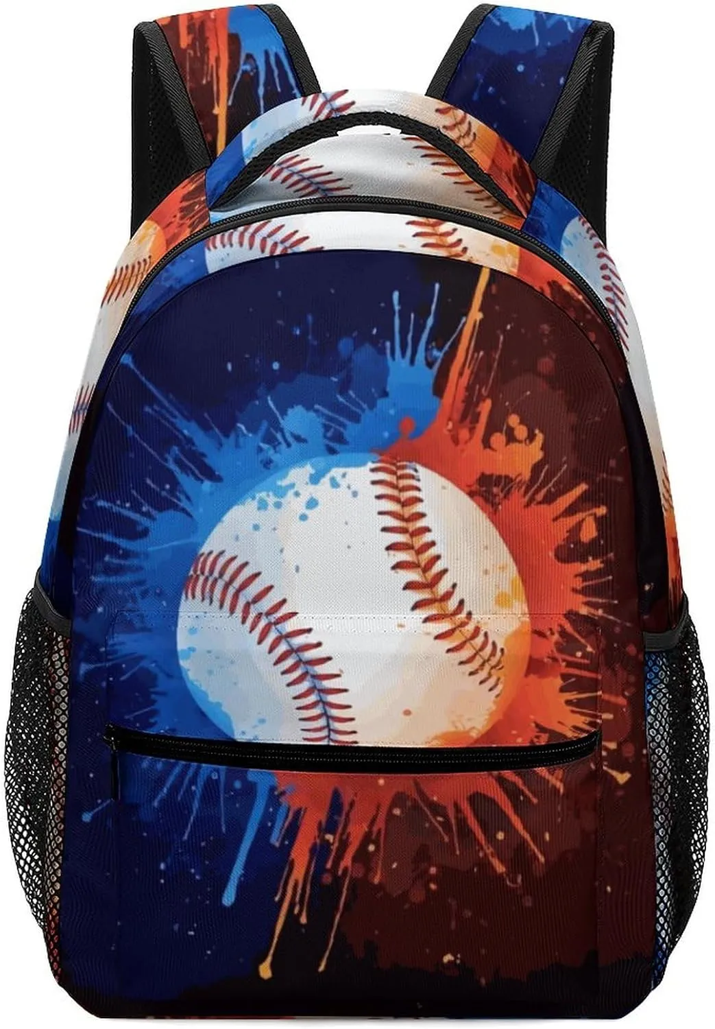Rucksack Backpack Travel Sport Baseball Print Pattern School Bookbags Double Shoulder Bag for Mens Boys Kids