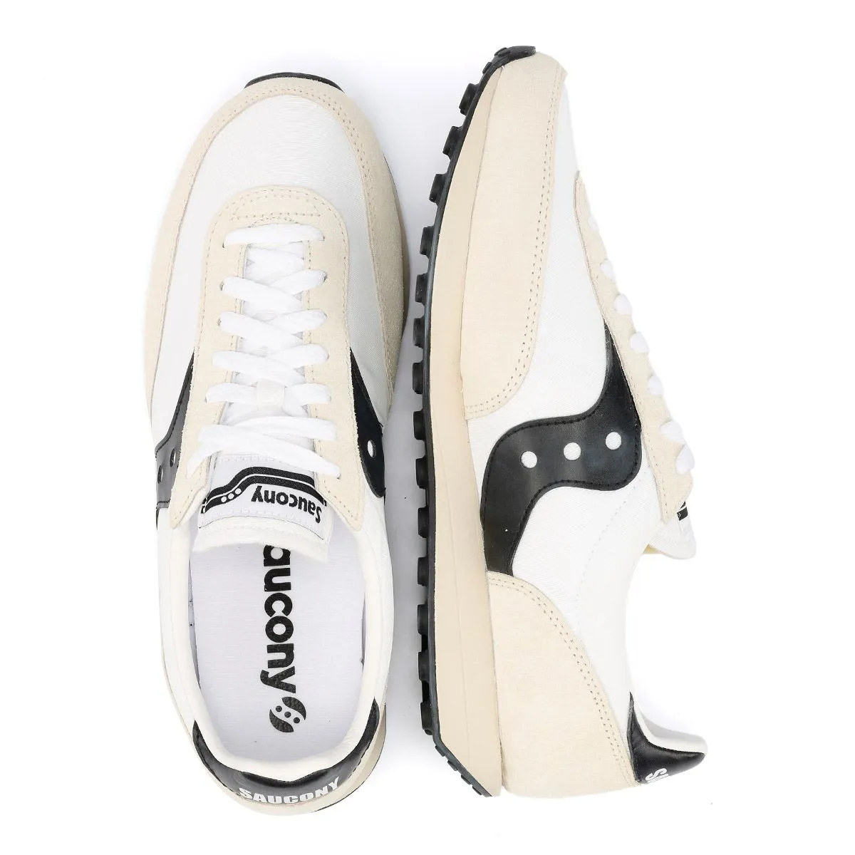Saucony Trainer 80 Suede White/Black Trainers