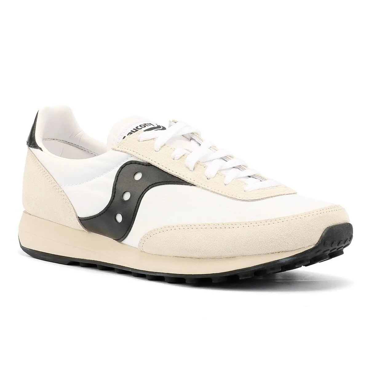 Saucony Trainer 80 Suede White/Black Trainers