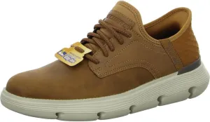Skechers Garza Gervin, Men's Sneaker Hands-Free Slip Ins Made of Genuine Leather in Brown for Office Brown