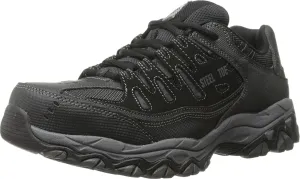 Skechers Men's Cankton Steel Toe Construction Shoe – Electrical Hazard Rated, Memory Foam, Black/Charcoal, 9.5 Wide