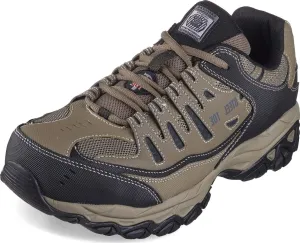 Skechers Men's Cankton Steel Toe Construction Shoe – Electrical Hazard Rated, Memory Foam, Pebble/Black, 9 Wide