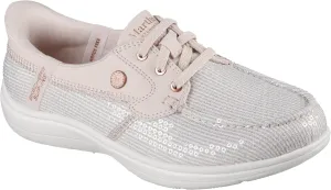 Skechers Women's Martha Stewart On-The-go Flex Radiant Hands Free Slip-ins Sequin Boat Shoe