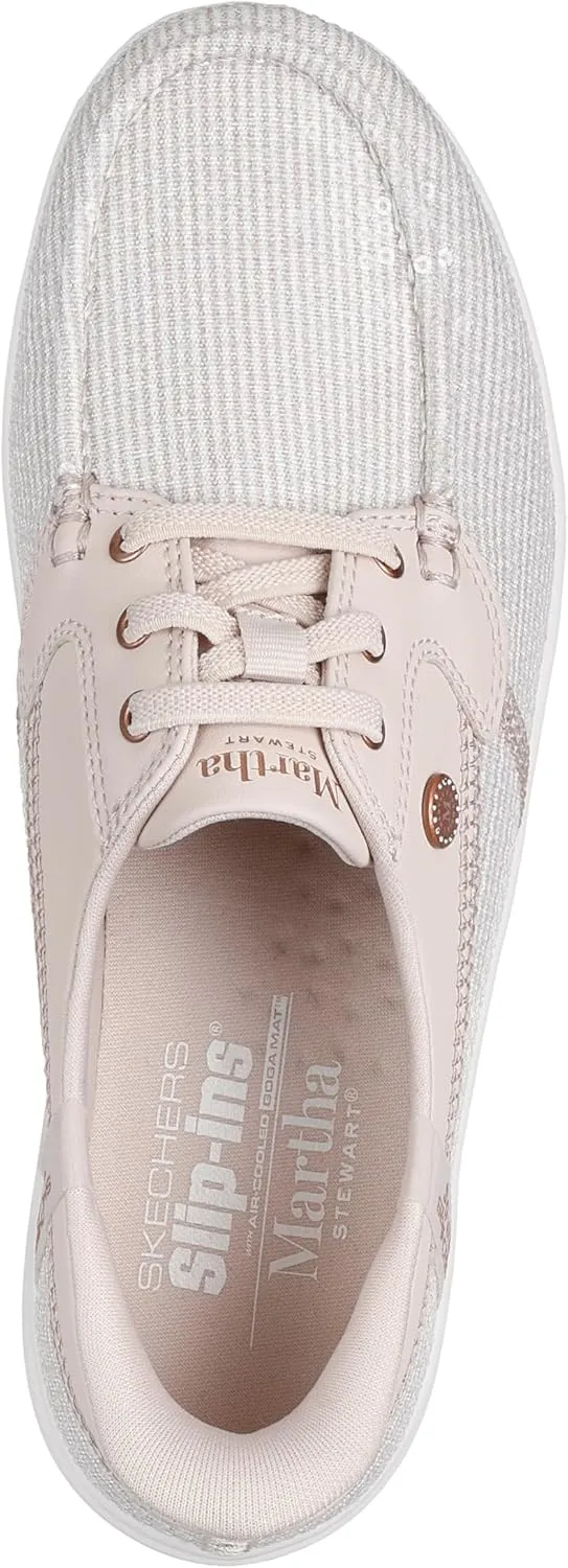 Skechers Women's Martha Stewart On-The-go Flex Radiant Hands Free Slip-ins Sequin Boat Shoe