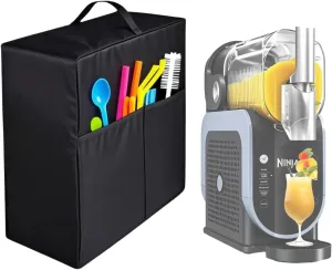 Slushie Machine Cover for Ninja FS301/FS301C/FS300, Heavy-Duty Waterproof 600D Oxford Smoothie Machine Dustproof Lid, Fits Professional/Home Frozen Drink Makers (Black)