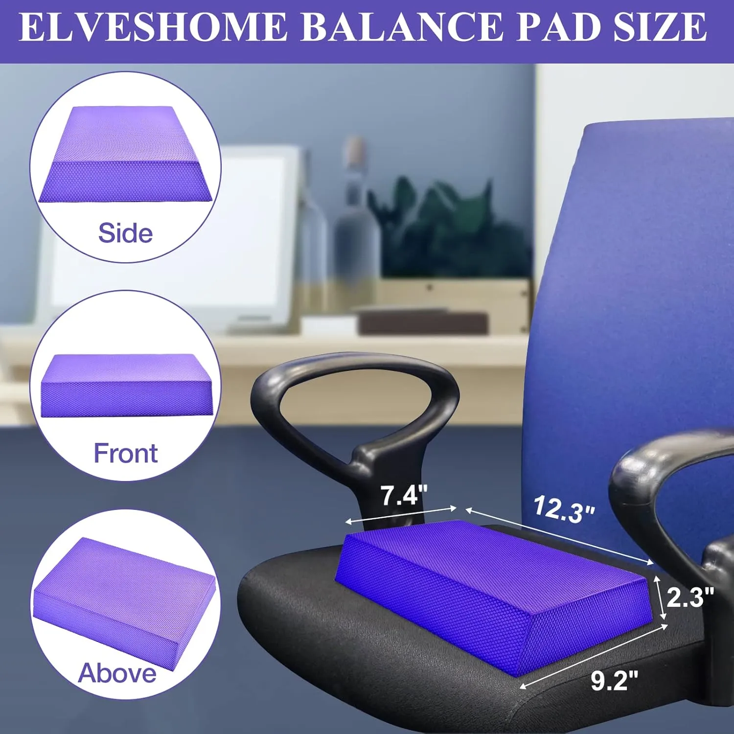 Small Balance Board, Exercise Balance Pad, Yoga Mat Thick, Non-Slip Foam Pad, Yoga Mats for Balance Exercise Stability Workout, Knee Pads Trainer for Physical Therapy Strength Training Ankle Exercises