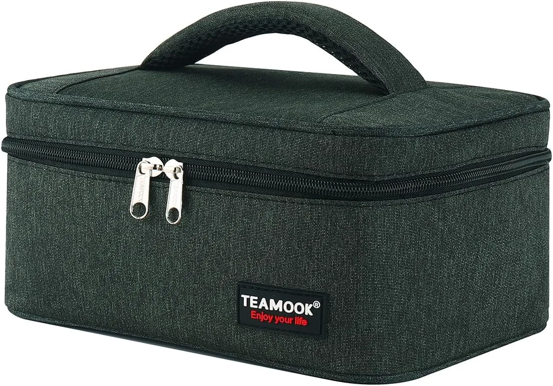 Small Lunch Bag Mini Lunch Box Insulated Portable for Adults Men Women Work with Handle En-large 5.8L Black